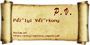Pályi Várkony névjegykártya
